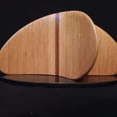 Laminated wood sculpture.